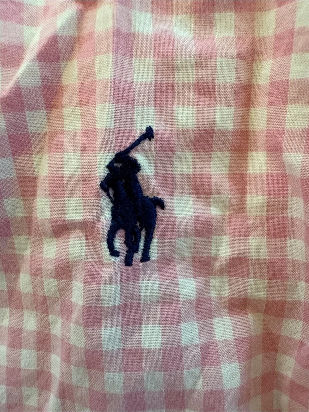 Ralph Lauren Pink and White Gingham Button-Down Shirt